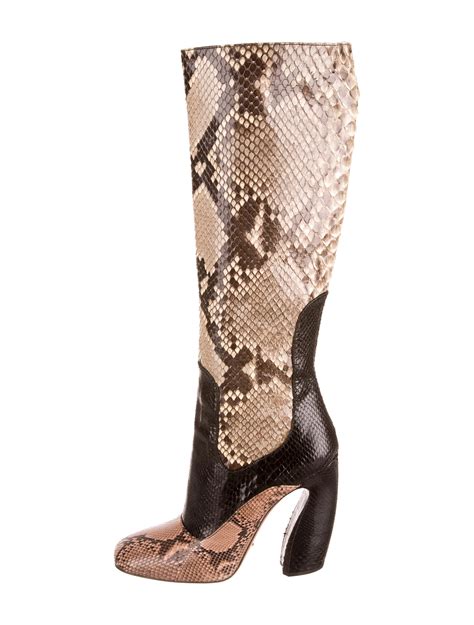 prada heel boots|Prada snakeskin boots.